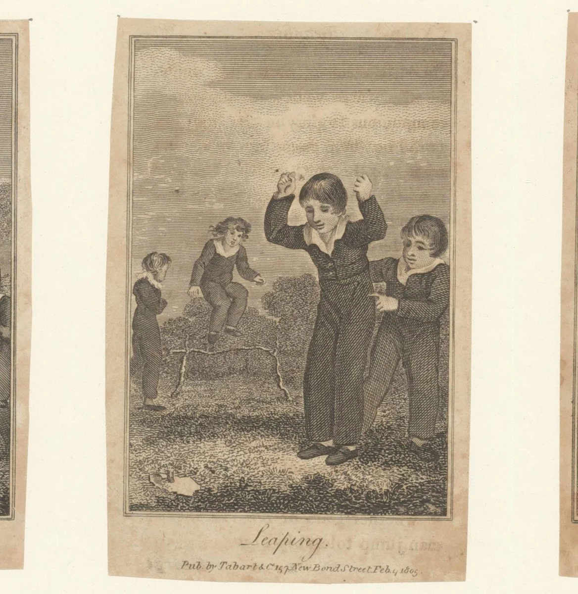 Kinderen springen over verschillende dingen by anonymous, print, 1812