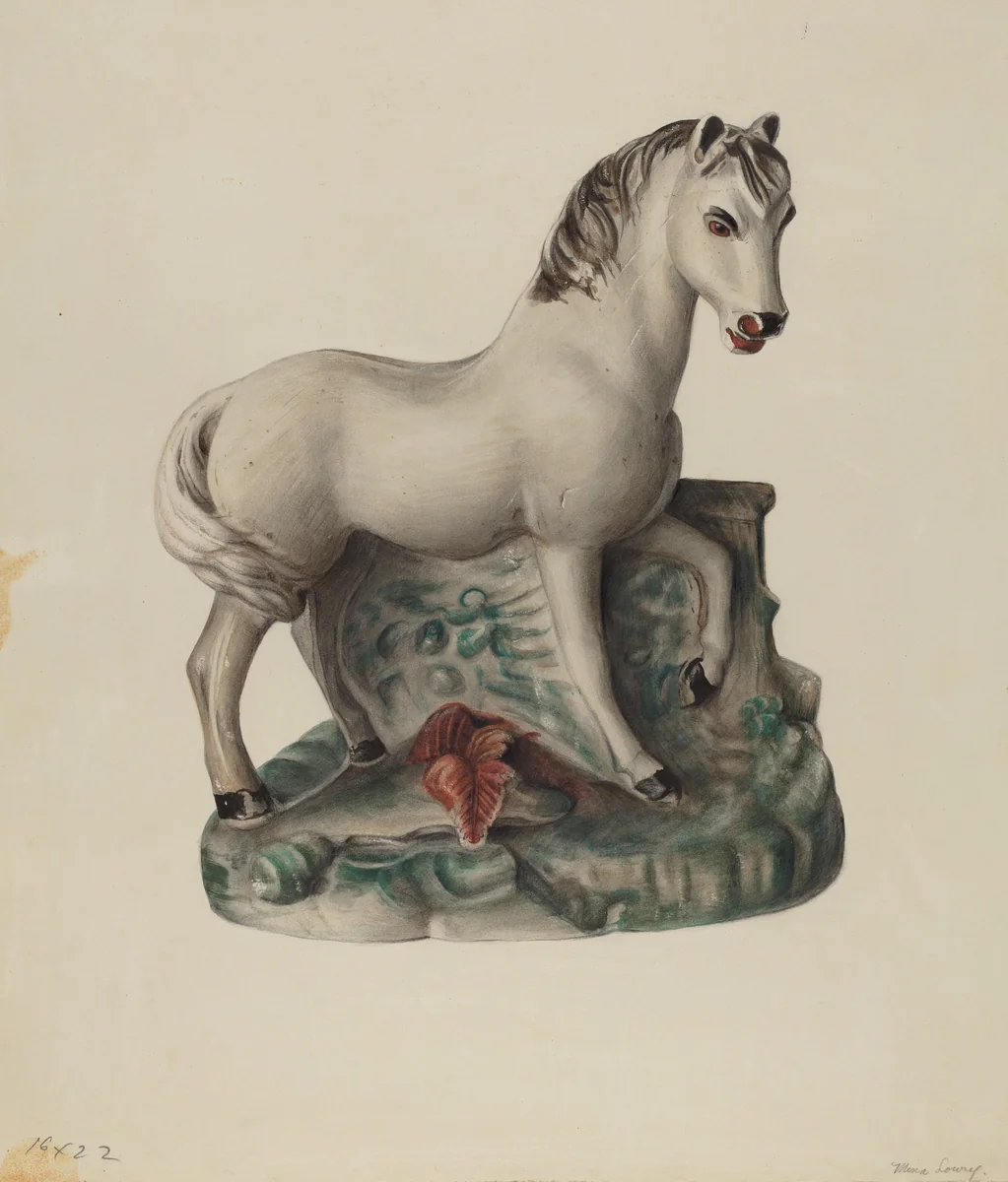 Chalkware Horse by Mina Lowry, index of american design, 1935-1942
