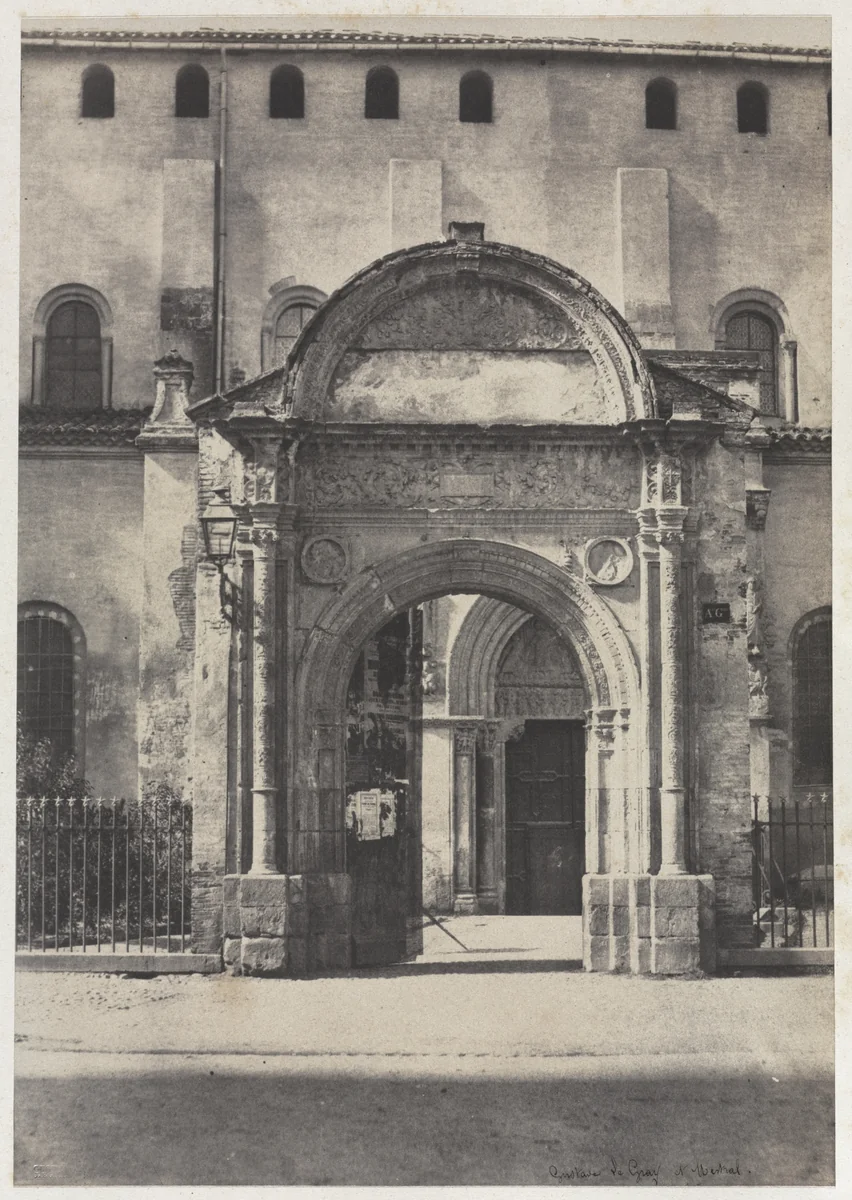 Porte Bachelier, Eglise Saint-Sernin, Toulouse (Haute-Garonne) by Auguste Mestral, photograph, 1851