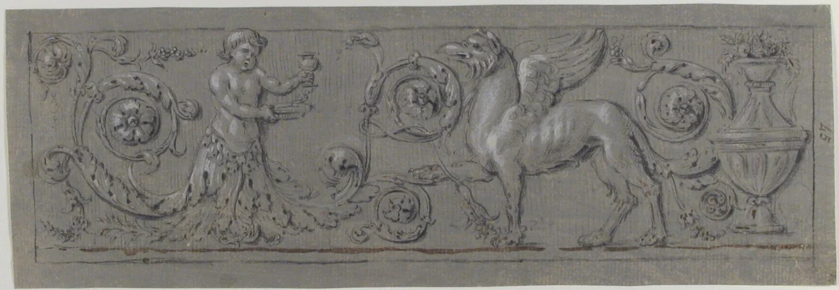 Design for a Decorative Frieze by anonymous, drawing, 1820-1855