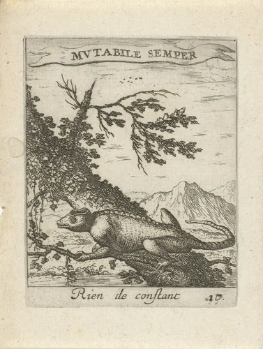 Landschap met kameleon by Albert Flamen, print, 1672