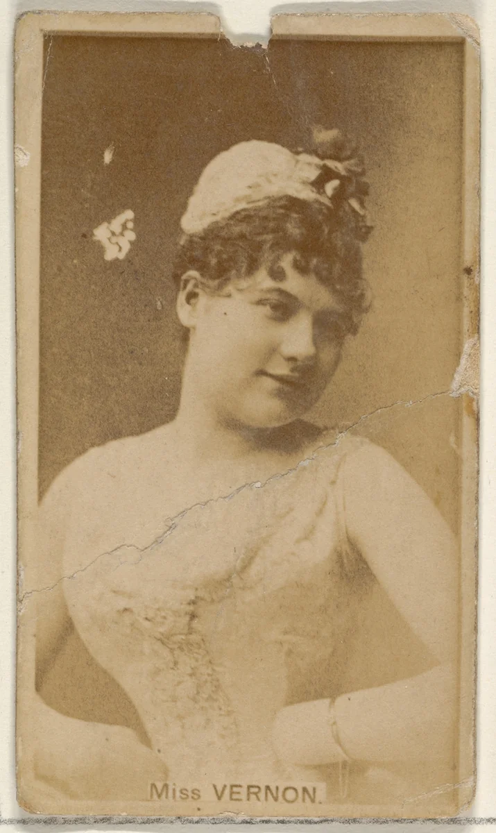 Miss Vernon, from the Actors and Actresses series (N45, Type 8) for Virginia Brights Cigarettes by Allen & Ginter, photograph, 1885-1891