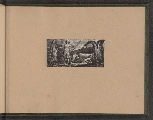 Colinet Departs in Sorrow by William Blake, print, 1821