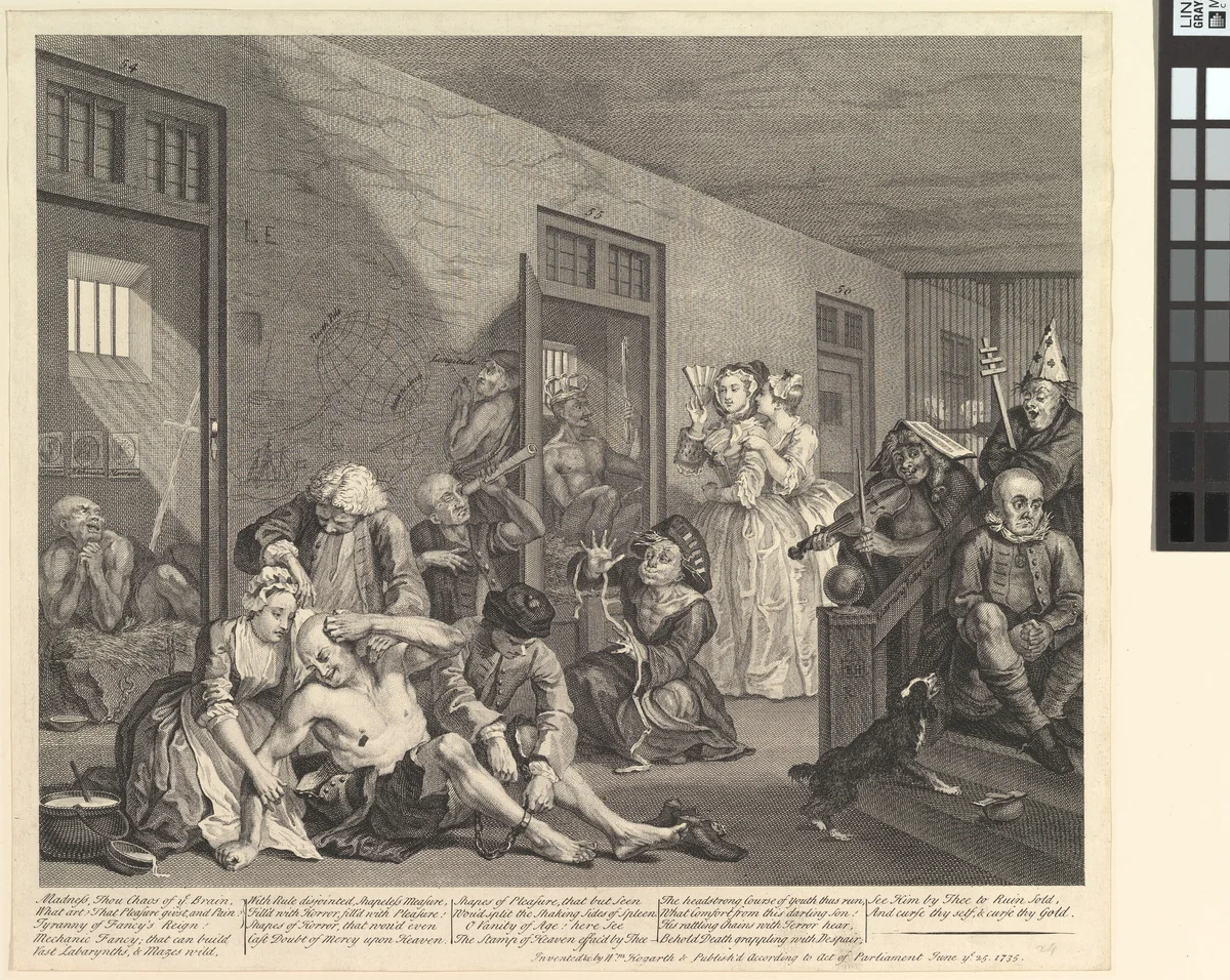 A Rake's Progress, Plate 8 by William Hogarth, print, 1735