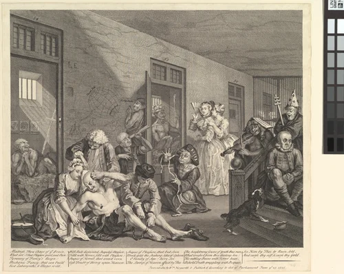A Rake's Progress, Plate 8 by William Hogarth, print, 1735