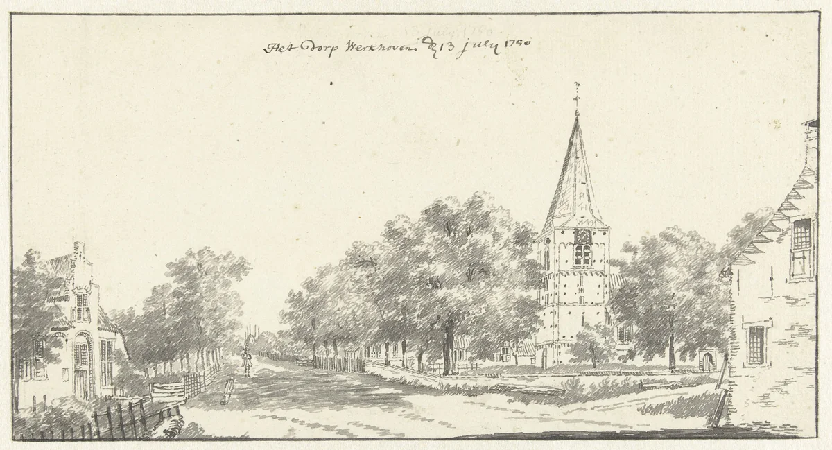 Gezicht op Werkhoven by Jan de Beijer, drawing, 1750