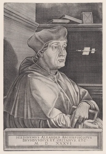 The Archbishop of Brindisi by Agostino Veneziano, print, 1531-1541