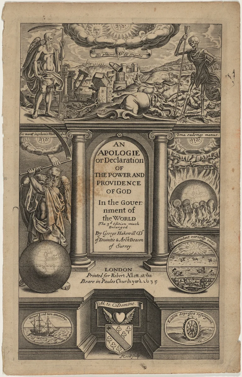 Title Page to An Apologie, or Declaration of the Power and Providence of God by Thomas Cecil, print, 1555-1687