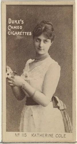 Card Number 115, Katherine Cole, from the Actors and Actresses series (N145-4) issued by Duke Sons & Co. to promote Cameo Cigarettes by W. Duke, Sons & Co., photograph, 1880-1889