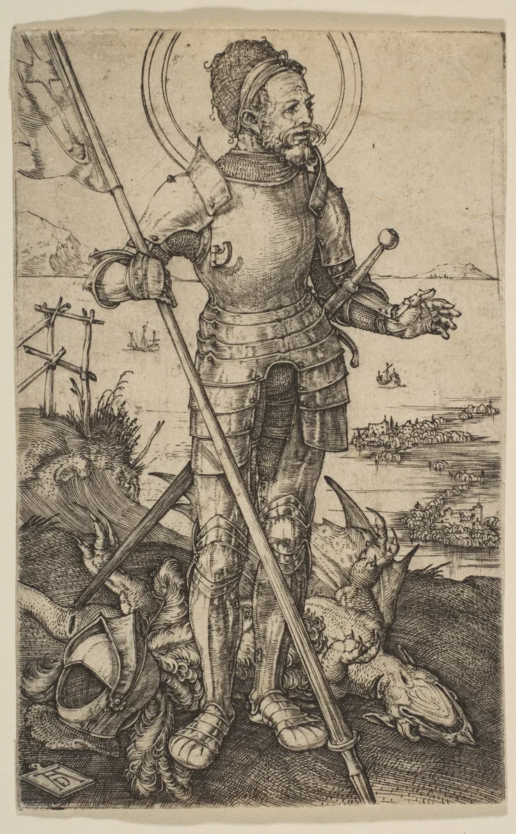 Saint George Standing by Albrecht Dürer, print, 1502-1503