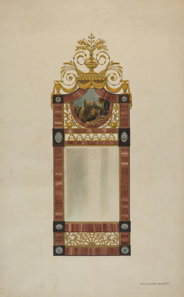 Mirror by Wellington Blewett, index of american design, 1937