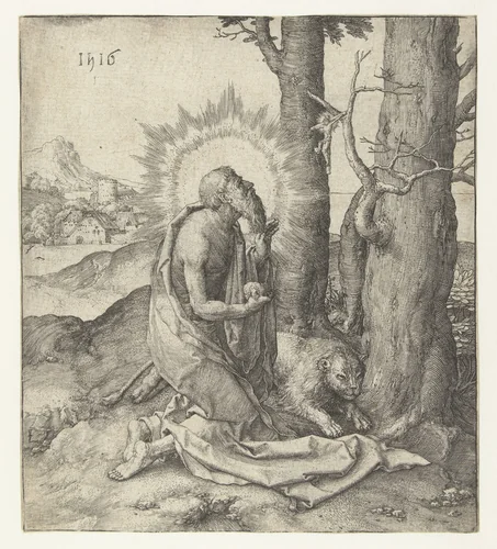 De heilige Hieronymus by Unknown, print, 1516