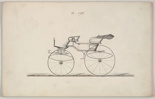 Design for Phaeton, no. 598 by Brewster & Co., drawing, 1850-1874