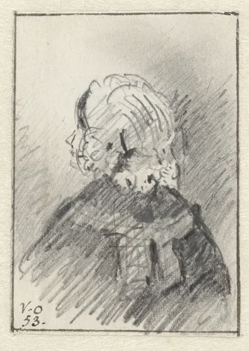 Portret van een dame, mogelijk Jane Myddelton (?) by Christiaan Huygens, drawing, 1639-1695