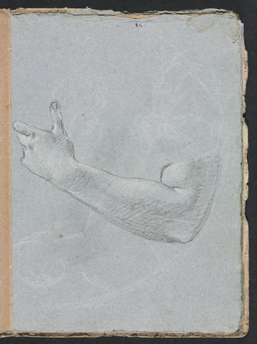 Verona Sketchbook: Left arm and hand (page 47) by Francesco Lorenzi, book, 1760