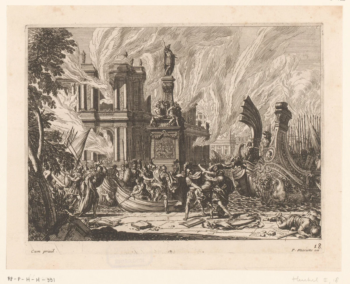 Val van Troje by Jean Lepautre, print, 1628-1682