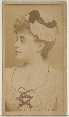 M'lle Couralet, from the Actors and Actresses series (N45, Type 8) for Virginia Brights Cigarettes by Allen & Ginter, photograph, 1885-1891