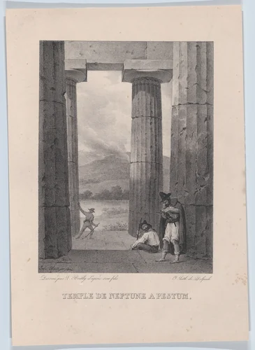 The Temple of Neptune in Pestum by Louis-Léopold Boilly, print, 1826