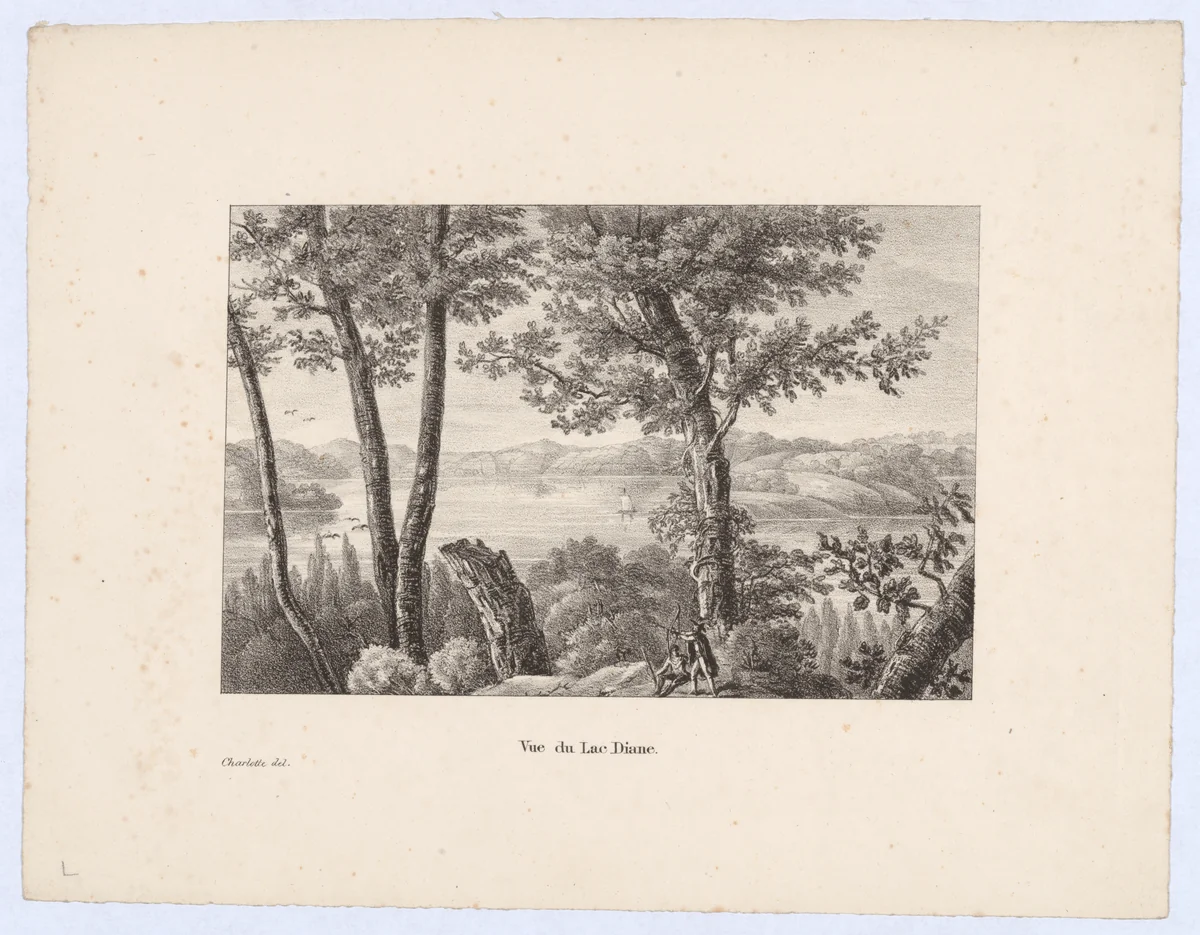 Vue du Lac Diane by Charlotte Bonaparte, print, 1824