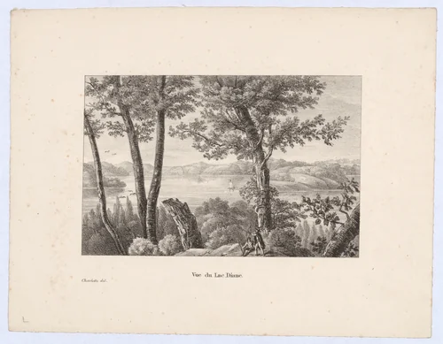 Vue du Lac Diane by Charlotte Bonaparte, print, 1824