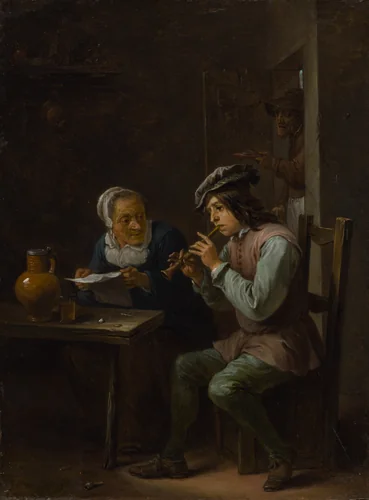 The Flageolet Player by David Teniers the Younger, painting, 1635-1640