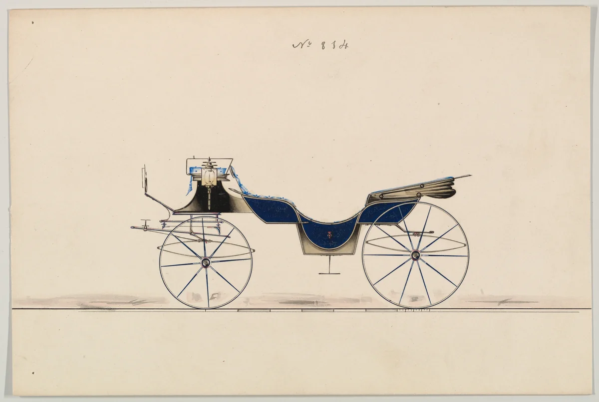 Design for Vis-à-vis, no. 814 by Brewster & Co., drawing, 1850-1870