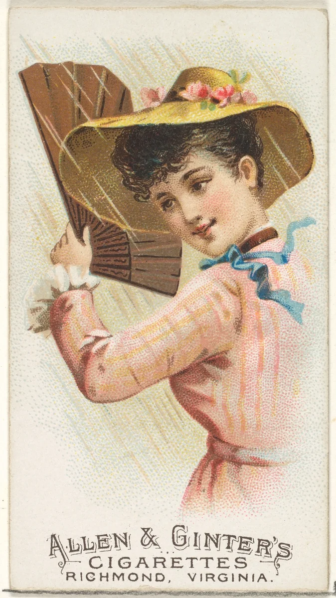 Plate 13, from the Fans of the Period series (N7) for Allen & Ginter Cigarettes Brands by Allen & Ginter, print, 1889