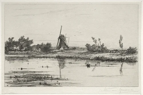 Le bord au Gein by Charles Nicolas Storm van 's-Gravesande, print