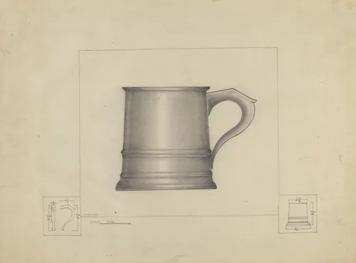 Pewter Mug by Henry Meyers, index of american design, 1935-1942