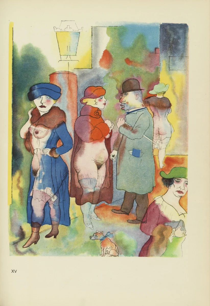 Vor Sonnenaufgang (plate, folio 92) from Ecce Homo by George Grosz, illustrated book, 1922