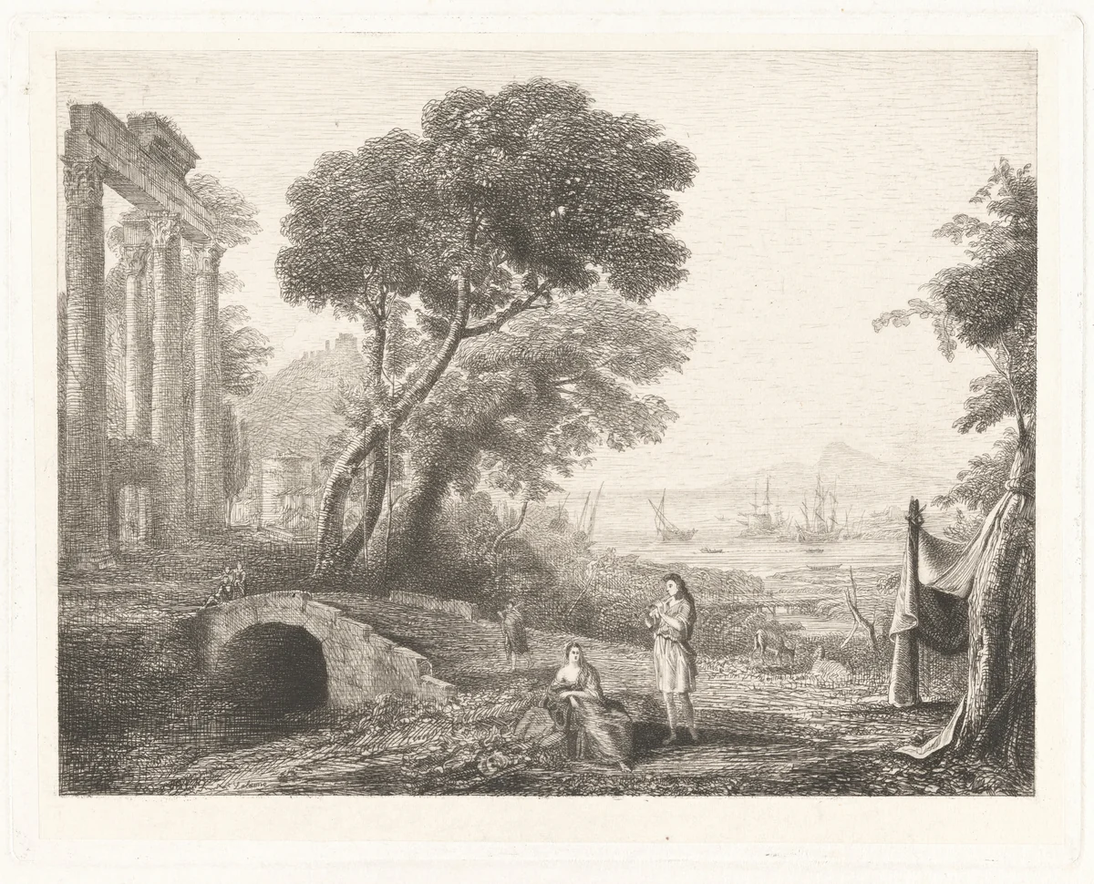 Italian Landscape by Maxime Lalanne, print, 1865