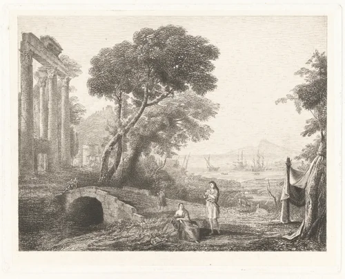 Italian Landscape by Maxime Lalanne, print, 1865