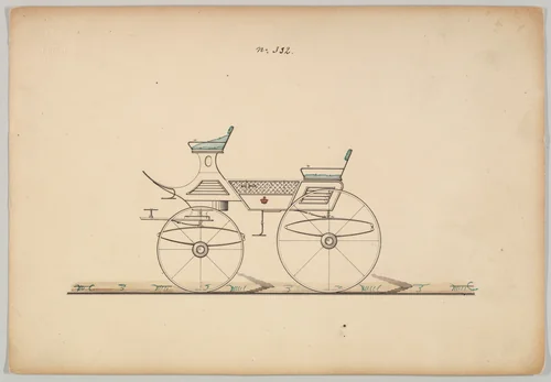 Phaeton #332 by Brewster & Co., drawing, 1850-1870