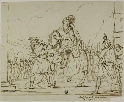 Triumph of Mordecai by Giuseppe Piattoli, drawing, 1785-1807