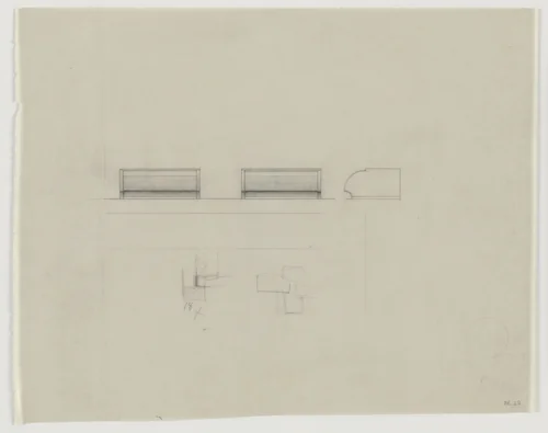 Design for Telefunken Record Player, Elevation by Lilly Reich, mies van der rohe archive, 1937