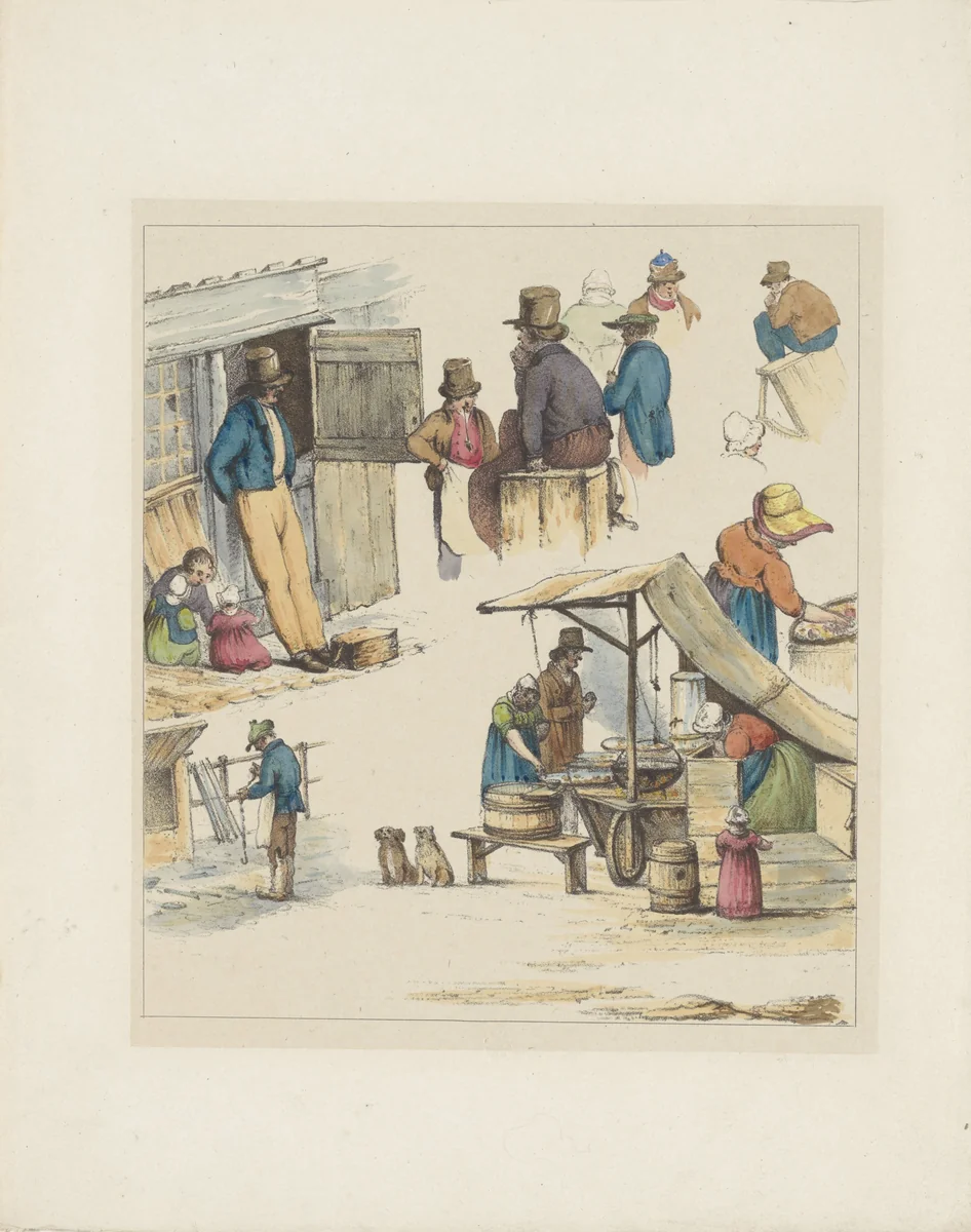 Figuurstudies (tweede blad), 1833 by Christiaan Andriessen, print, 1833