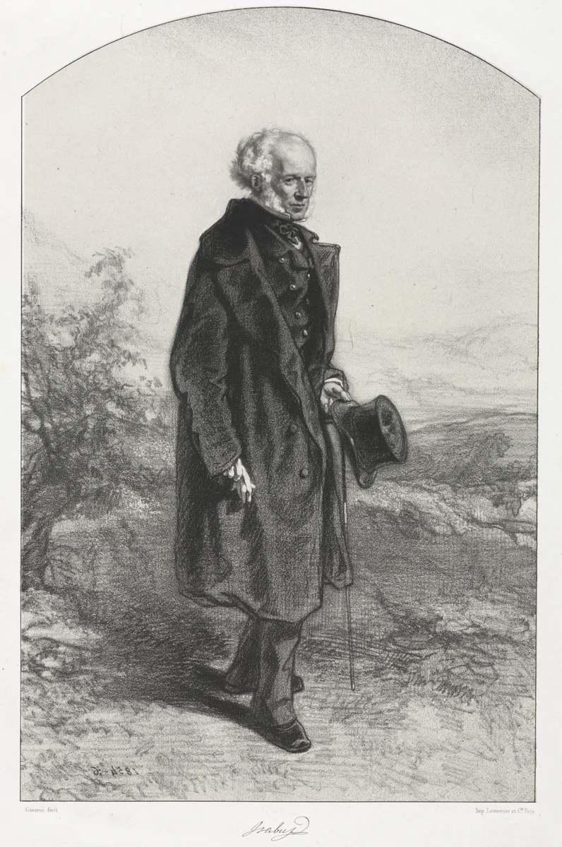 Jean Baptiste Isabey by Paul Gavarni, print, 1854-1856