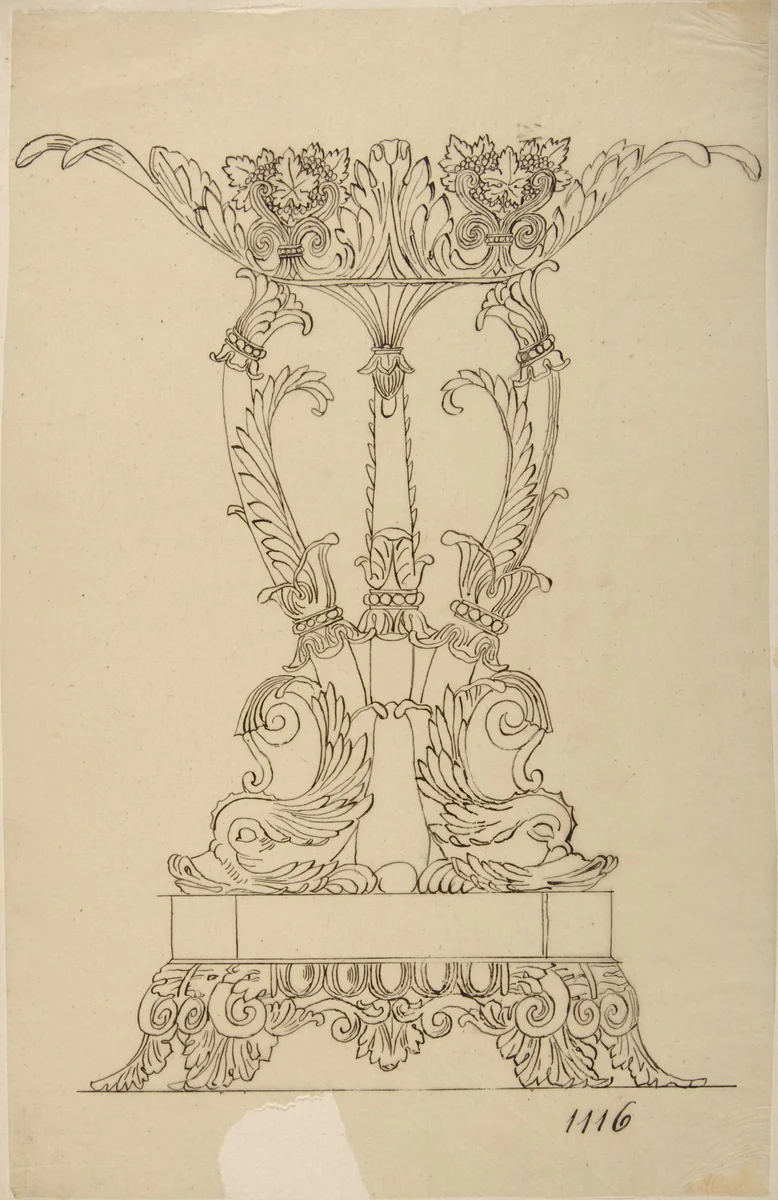 Design for a Compote Dish by anonymous, drawing, 1800-1899