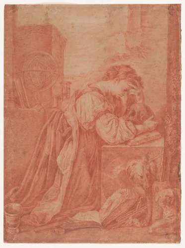 Melancholia by Henri-Simon Thomassin, drawing, 1724-1741