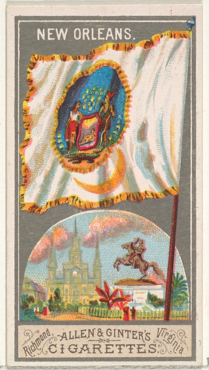 New Orleans, from the City Flags series (N6) for Allen & Ginter Cigarettes Brands by Allen & Ginter, print, 1887