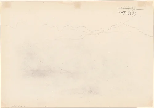 Mountains [verso] by John Singer Sargent, drawing, 1869