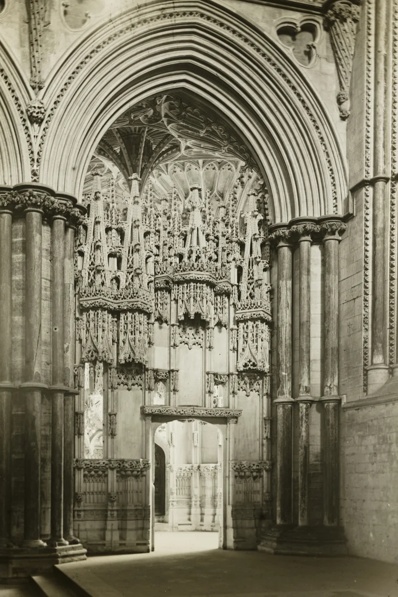 Ely Cathedral: Bishop Alcock's Chapel from Reho-Choir by Frederick Evans, photograph, 1891