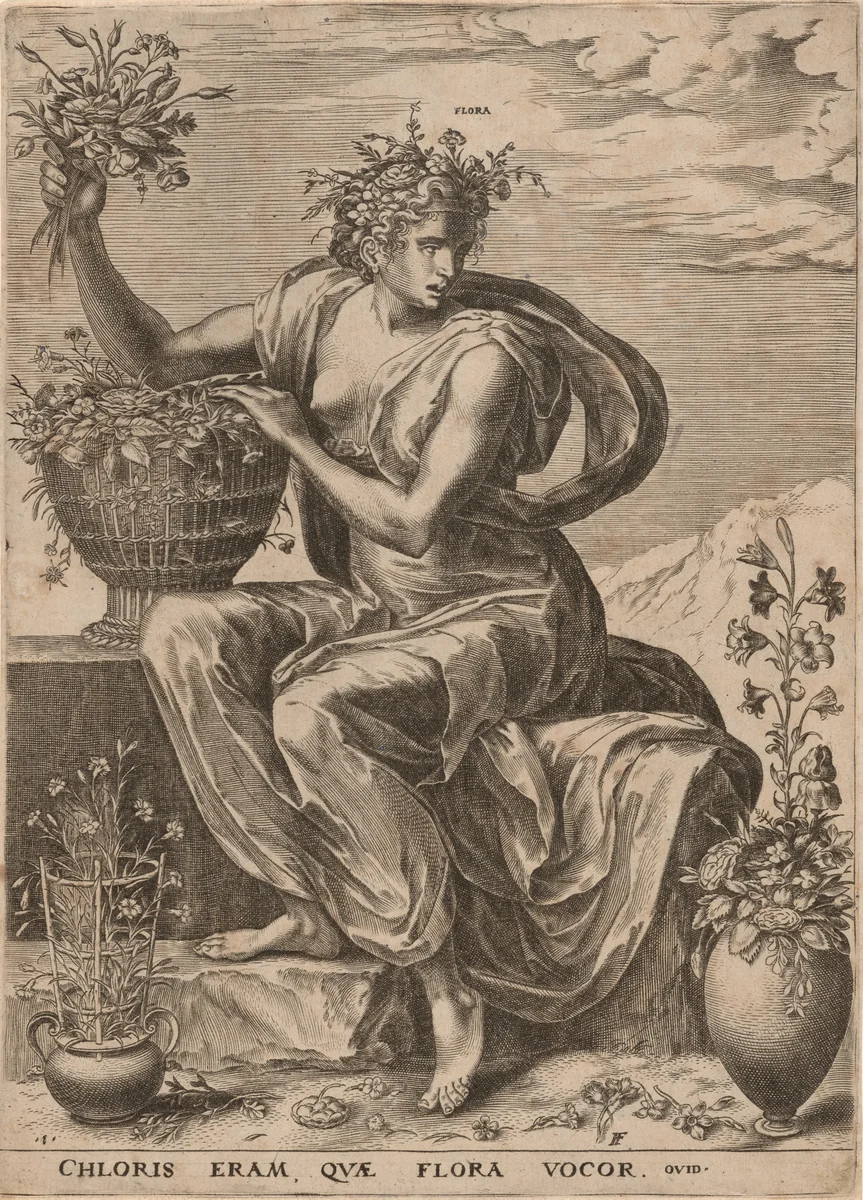 Flora by Cornelis Cort, print, 1564