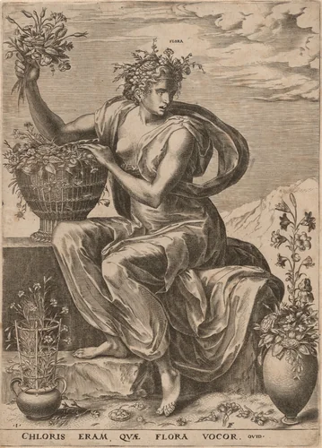 Flora by Cornelis Cort, print, 1564