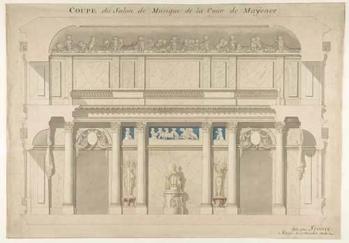 Design for a Music Room by anonymous, drawing, 1805