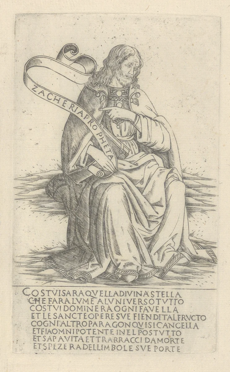 The Prophet Zecheriah, from Prophets and Sibyls by Francesco Rosselli, print, 1480-1490