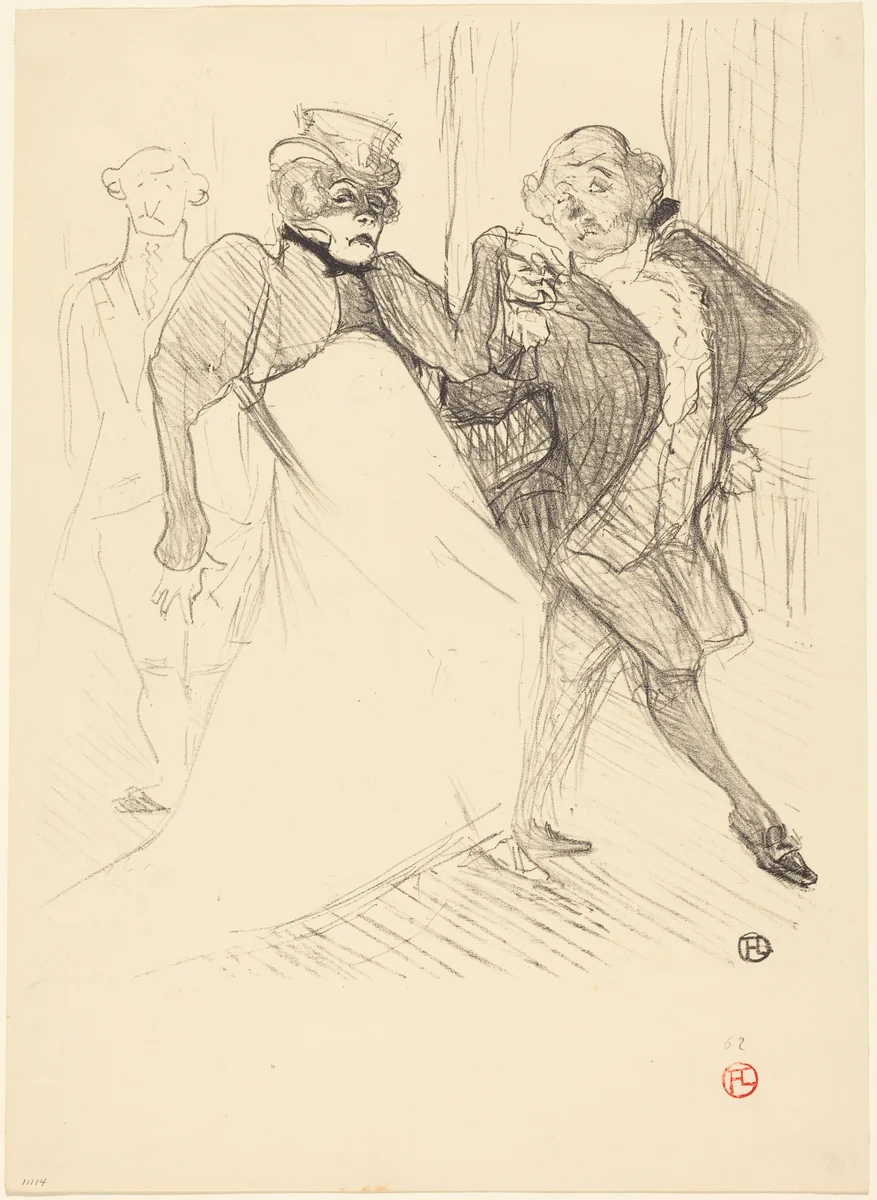 Rejane and Galipaux in "Madame Sans-Gêne" (Réjane et Galipaux dans "Madame Sans-Gêne") by Henri de Toulouse-Lautrec, print, 1894