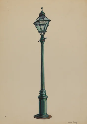 Gas Street Lamp by Mina Lowry, index of american design, 1936