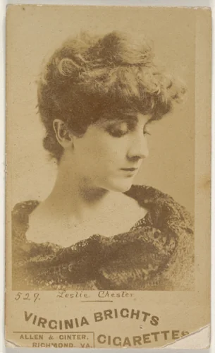 Card 529, Leslie Chester, from the Actors and Actresses series (N45, Type 6) for Virginia Brights Cigarettes by Allen & Ginter, photograph, 1885-1891