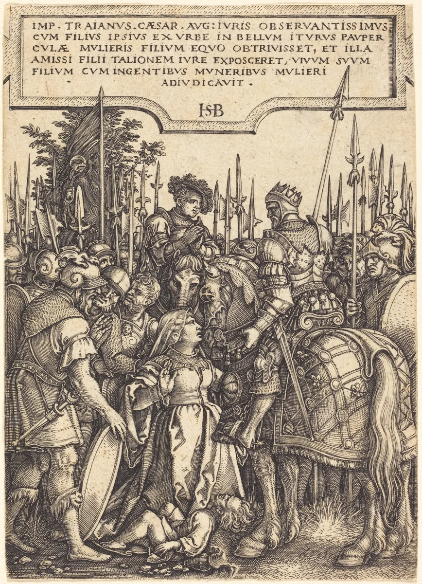 The Justice of Trajan by Sebald Beham, print, 1537